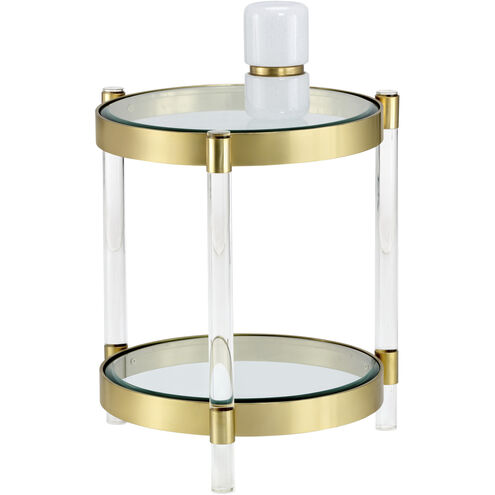 York 21.5 X 19.5 inch Brass End Table